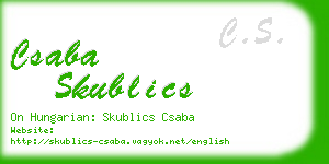 csaba skublics business card